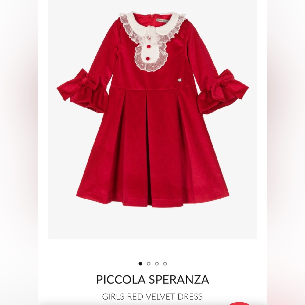 Beautiful girls velvet red dress
